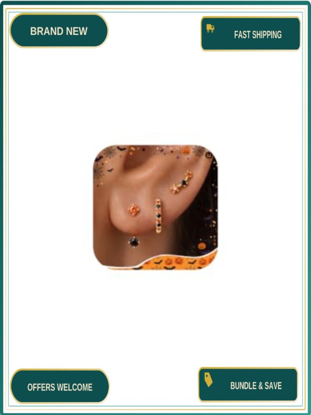 Gold Plated Hypoallergenic Earring Set Stud Huggie Hoop Jacket Stack